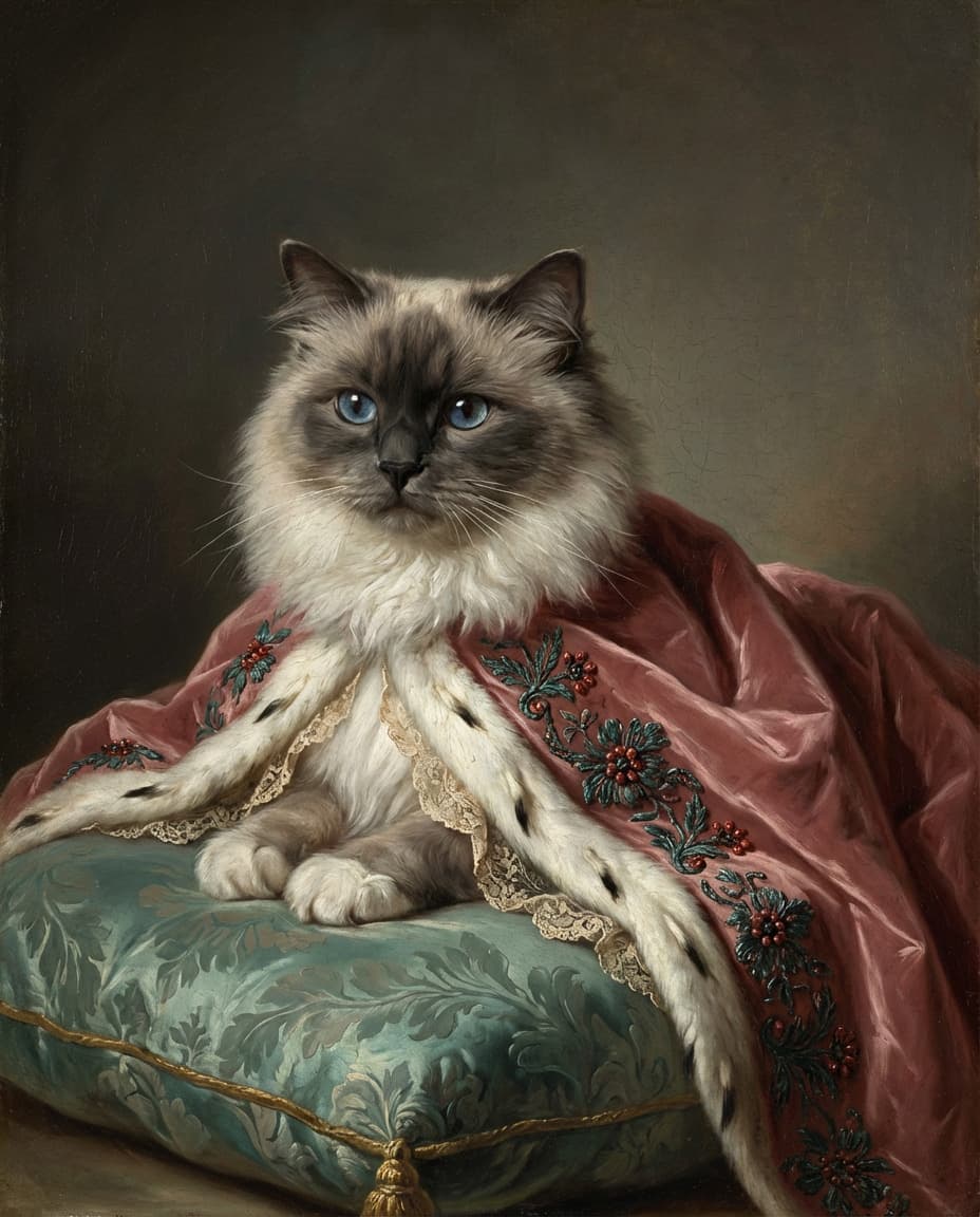 Chat en portrait royal
